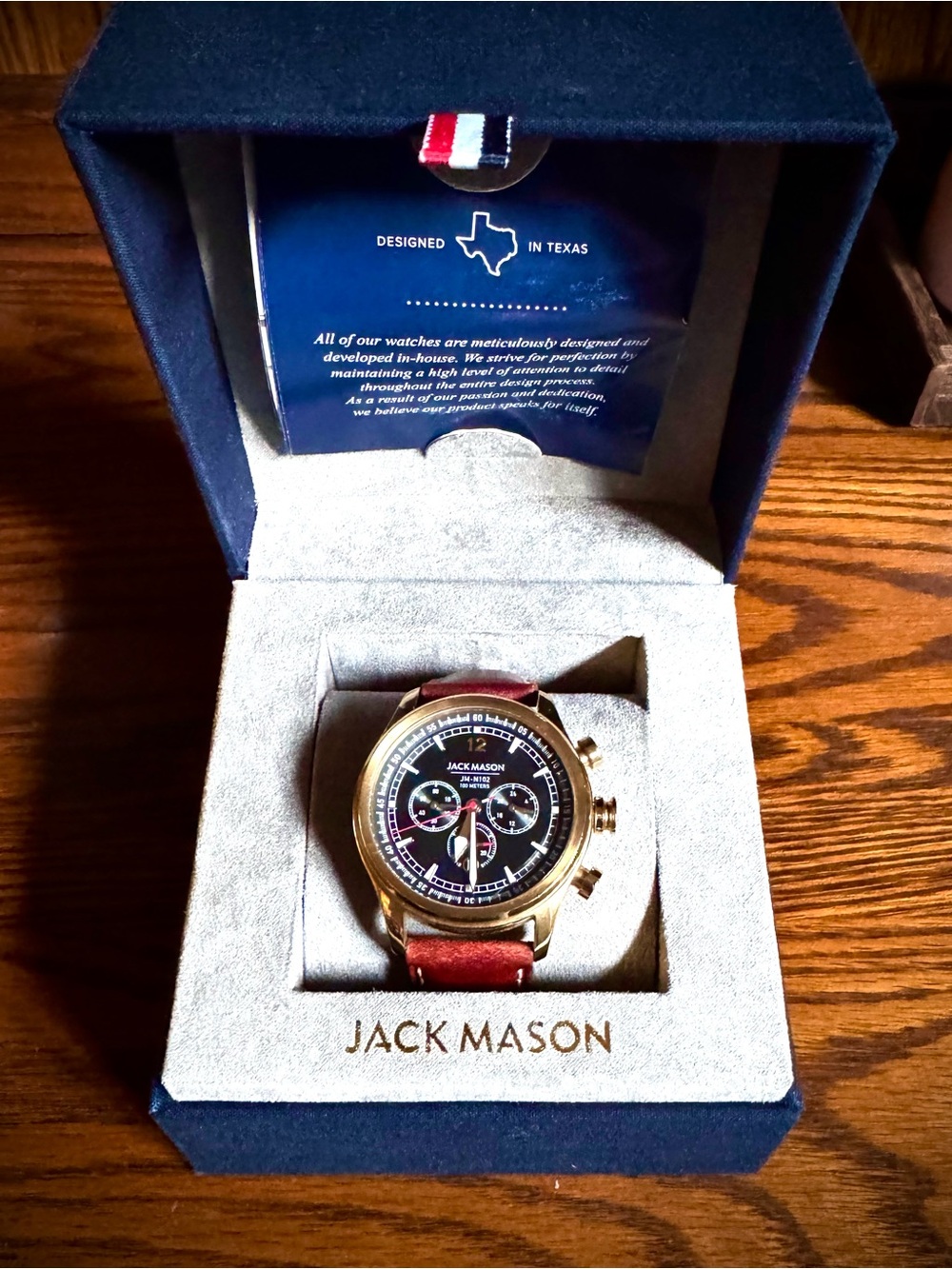 Jack Mason Chronograph Watch with Brown Leather Strap
